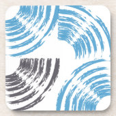 Modern, cool, trendy blue abstract brush strokes bier onderzetter (Voorkant)