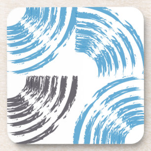 Modern, cool, trendy blue abstract brush strokes bier onderzetter