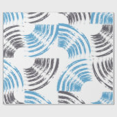 Modern, cool, trendy blue abstract brush strokes cadeaupapier (Vlak)