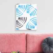 Modern, cool, trendy blue abstract brush strokes canvas afdruk (Insitu (Woonkamer))