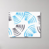 Modern, cool, trendy blue abstract brush strokes canvas afdruk (Voorkant)