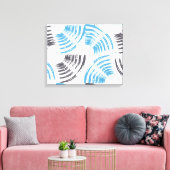 Modern, cool, trendy blue abstract brush strokes canvas afdruk (Insitu (Woonkamer))