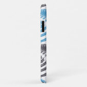 Modern, cool, trendy blue abstract brush strokes Case-Mate iPhone case (Achterkant/rechts)