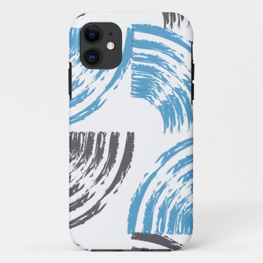 Modern, cool, trendy blue abstract brush strokes Case-Mate iPhone case (Achterkant)