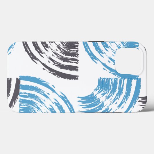 Modern, cool, trendy blue abstract brush strokes Case-Mate iPhone case (Achterkant (horizontaal))