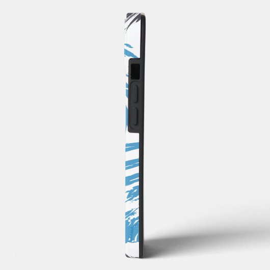 Modern, cool, trendy blue abstract brush strokes Case-Mate iPhone case (Achterkant / Links)