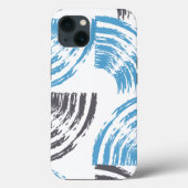 Modern, cool, trendy blue abstract brush strokes Case-Mate iPhone case (Achterkant)