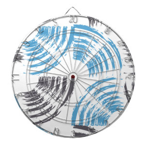 Modern, cool, trendy blue abstract brush strokes dartbord