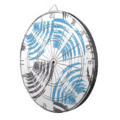 Modern, cool, trendy blue abstract brush strokes dartbord (Voorkant Rechts)