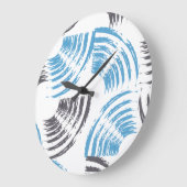 Modern, cool, trendy blue abstract brush strokes grote klok (Hoek)