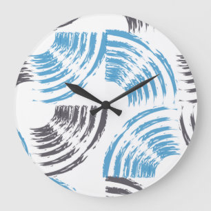 Modern, cool, trendy blue abstract brush strokes grote klok