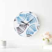 Modern, cool, trendy blue abstract brush strokes grote klok (Huis)
