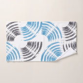 Modern, cool, trendy blue abstract brush strokes handdoek (Handdoek)