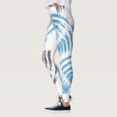Modern, cool, trendy blue abstract brush strokes leggings (Links)