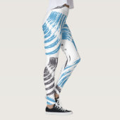 Modern, cool, trendy blue abstract brush strokes leggings (Rechts)