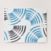 Modern, cool, trendy blue abstract brush strokes legpuzzel (Horizontaal)