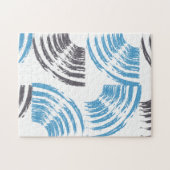 Modern, cool, trendy blue abstract brush strokes legpuzzel (Horizontaal)