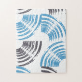 Modern, cool, trendy blue abstract brush strokes legpuzzel (Verticaal)