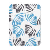 Modern, cool, trendy blue abstract brush strokes magneet (Verticaal)