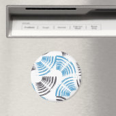 Modern, cool, trendy blue abstract brush strokes magneet (Insitu (Vaatwasser))