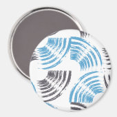 Modern, cool, trendy blue abstract brush strokes magneet (Voorkant / Achterkant)