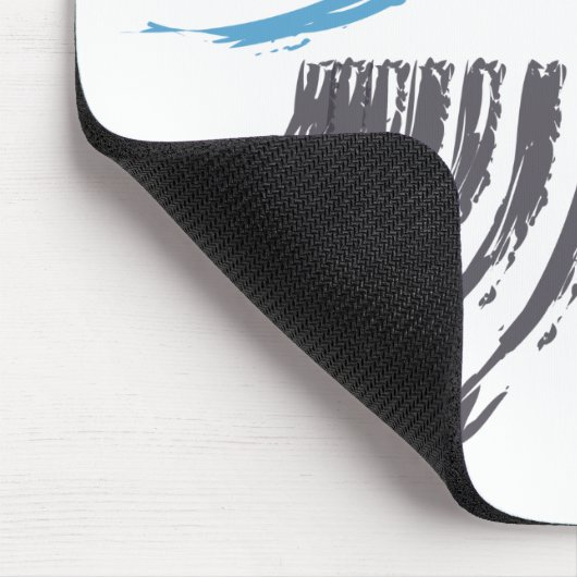 Modern, cool, trendy blue abstract brush strokes muismat (Hoek)