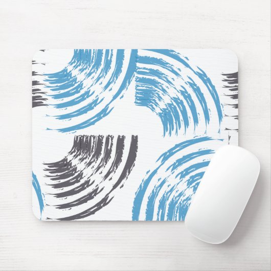 Modern, cool, trendy blue abstract brush strokes muismat (Met muis)