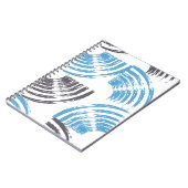 Modern, cool, trendy blue abstract brush strokes notitieboek (Linkerzijde)