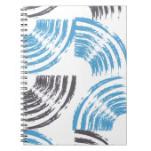 Modern, cool, trendy blue abstract brush strokes notitieboek (Voorkant)