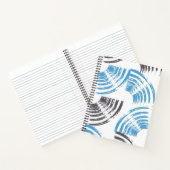 Modern, cool, trendy blue abstract brush strokes notitieboek (Binnen)