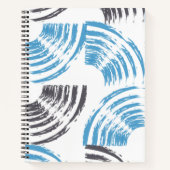 Modern, cool, trendy blue abstract brush strokes notitieboek (Voorkant)