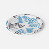 Modern, cool, trendy blue abstract brush strokes papieren bordje (Gekanteld)