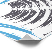 Modern, cool, trendy blue abstract brush strokes poster (Hoek)