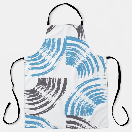Modern, cool, trendy blue abstract brush strokes schort (Voorkant)
