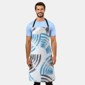 Modern, cool, trendy blue abstract brush strokes schort (Gedragen)