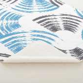 Modern, cool, trendy blue abstract brush strokes sherpa deken (3/4)
