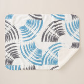 Modern, cool, trendy blue abstract brush strokes sherpa deken (Voorkant (horizontaal))