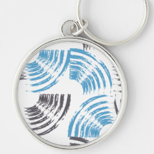 Modern, cool, trendy blue abstract brush strokes sleutelhanger