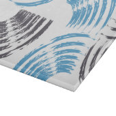 Modern, cool, trendy blue abstract brush strokes snijplank (Hoek)
