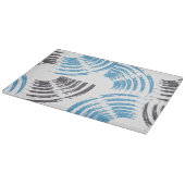 Modern, cool, trendy blue abstract brush strokes snijplank (Hoek)