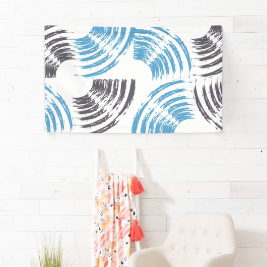 Modern, cool, trendy blue abstract brush strokes spandoek (Insitu)