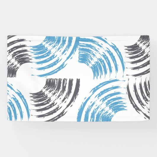Modern, cool, trendy blue abstract brush strokes spandoek (Horizontaal)