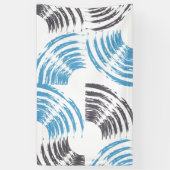 Modern, cool, trendy blue abstract brush strokes spandoek (Verticaal)