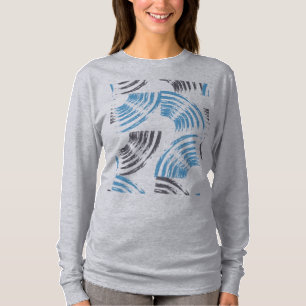 Modern, cool, trendy blue abstract brush strokes t-shirt