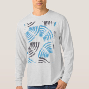 Modern, cool, trendy blue abstract brush strokes t-shirt