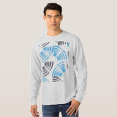 Modern, cool, trendy blue abstract brush strokes t-shirt (Voorkant volledig)