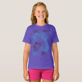 Modern, cool, trendy blue abstract brush strokes t-shirt (Voorkant volledig)