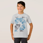 Modern, cool, trendy blue abstract brush strokes t-shirt (Voorkant volledig)