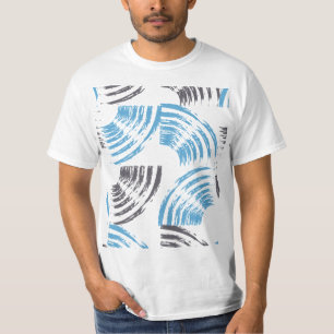 Modern, cool, trendy blue abstract brush strokes t-shirt