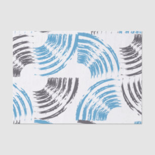Modern, cool, trendy blue abstract brush strokes tissuepapier